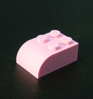 Lego kostička zakulacená 2x3 - světle růžová