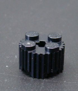 Lego kostička kulatá 2x2 vroubkovaná černá