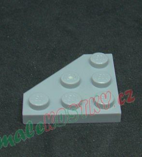 Lego destička klín 3x3 zkosený roh světle šedá - light bluish gray