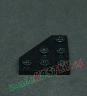 Lego destička - klín 3x3 zkosený roh černá