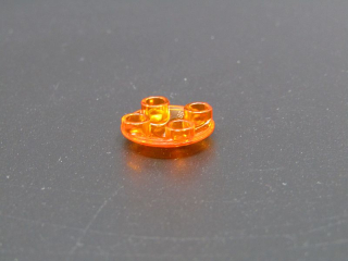 Lego destička kulatá vypouklá 2x2 - průhledná oranžová
