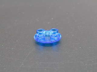 Lego destička kulatá vypouklá 2x2 - průhledná tmavě modrá