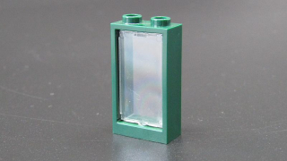 Lego okno 1x2x3 se sklem - tmavě zelené