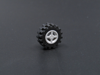 Lego kolo s pneu průměr 8mm - světle šedé - light bluish gray