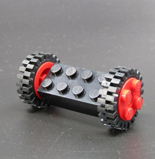 Lego náprava s koly 2x4 - černá