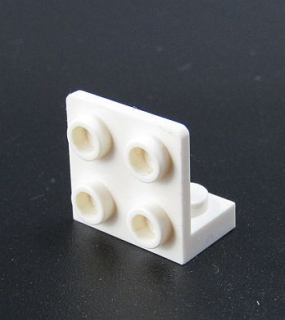 Lego destička speciální rohová 1x2 2x2 - inverted - bílá