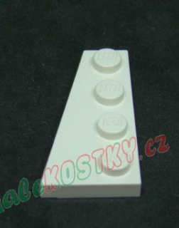 Lego destička klín 4x2 levá bílá