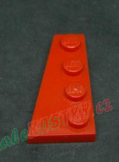 Lego destička klín 4x2 levá červená