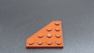 Lego destička rohová 4x4 - hnědá - reddish brown