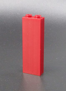 Lego kostka vysoká 1x2x5 - tmavě červená