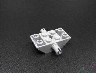 Lego šikmá kostička 45° 2x4 s piny - světle šedá - light bluish gray