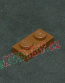 Lego destička 1x2 hnědá - reddish brown