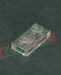 Lego destička 1x2 průhledná bílá