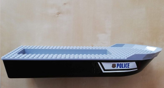 Loď 41 x 12 x 5 - černo - světle šedá - "POLICE"
