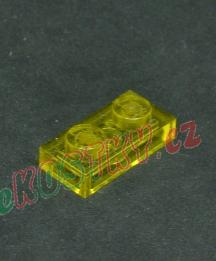 Lego destička 1x2 průhledná žlutá