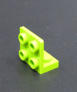 Lego destička speciální rohová 1x2 2x2 - inverted - lime