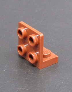 Lego destička speciální rohová 1x2 2x2 - inverted - hnědá - reddish brown