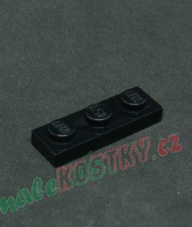 Lego destička 1x3 černá