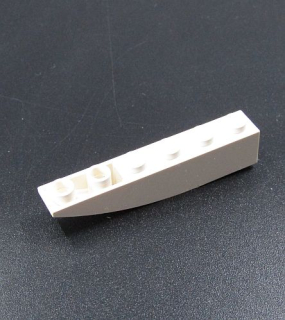 Lego zaoblená kostička 6x1 - inverted - bílá