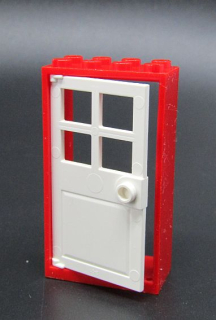 Lego dveře 2x6x6 - červenobílé