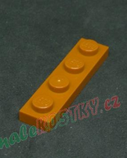Lego destička 1x4 tmavě oranžová