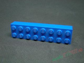 Lego kostička 2x8 modrá 