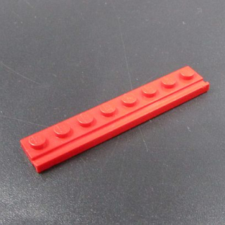 Lego destička speciální s drážkou 1x8 - červená