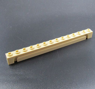 Lego kostička speciální s drážkou 1x14 béžová