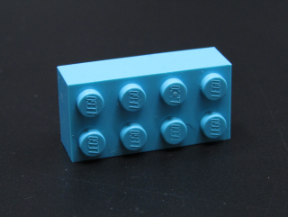 Lego®kostka 2x4 - středně azurová