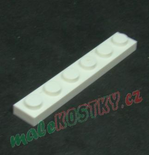 Lego destička 1x6 bílá