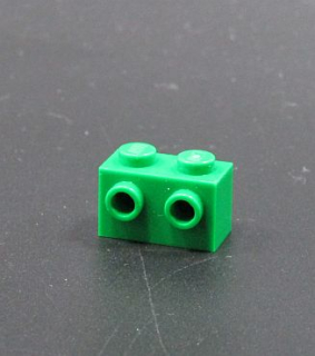 Lego kostička speciální 1x2 s nopy - zelená