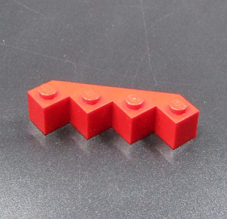 Lego speciální kostička šikmá 4x4 - červená