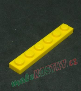 Lego destička 1x6 žlutá