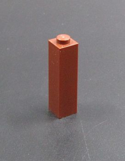 Lego kostka vysoká 1x1x3 - hnědá - reddish brown