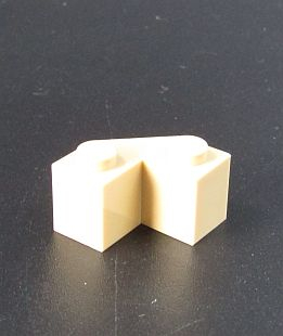 Lego kostička rohová zkosená - béžová