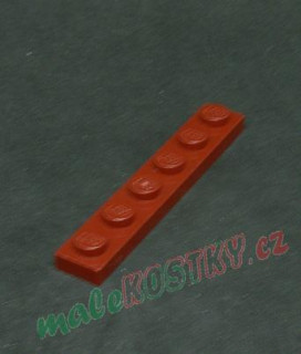 Lego destička 1x6 tmavě červená