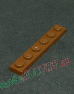 Lego destička 1x6 hnědá - reddish brown
