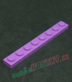 Lego destička 1x8 středně levandulová