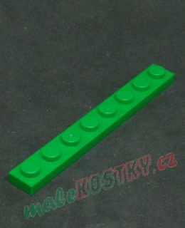 Lego destička 1x8 zelená