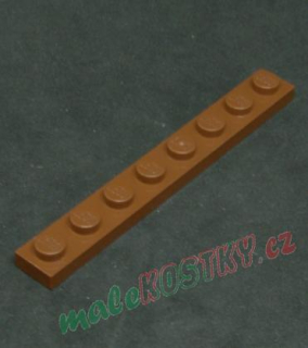 Lego destička 1x8 hnědá - reddish brown