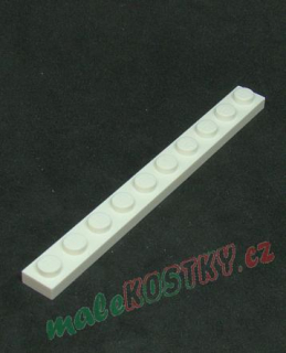 Lego destička 1x10 bílá