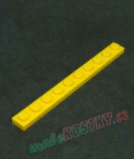 Lego destička 1x10 žlutá