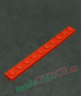 Lego destička 1x10 červená