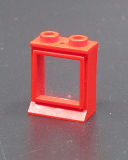 Lego okno 1x2x2 se sklem červené