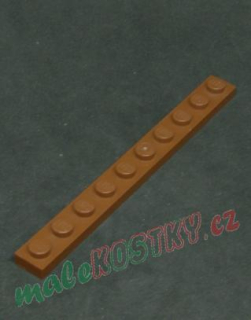 Lego destička 1x10 hnědá - reddish brown