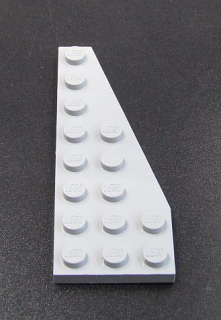 Lego destička klín 8x3 pravá světle šedá - light bluish gray