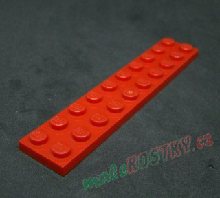 Lego destička 2x12 červená