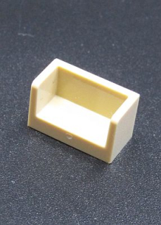 Lego destička - panel speciální s bočnicemi 1x2x1 - béžový