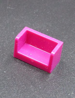 Lego destička - panel speciální s bočnicemi 1x2x1 - magenta