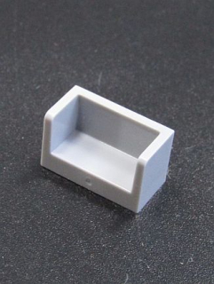 Lego destička - panel speciální s bočnicemi 1x2x1 - světle šedý - light bluish gray
